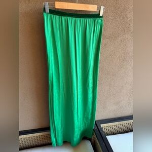 Johanna Ortiz Vibrant Green Silk Maxi Skirt